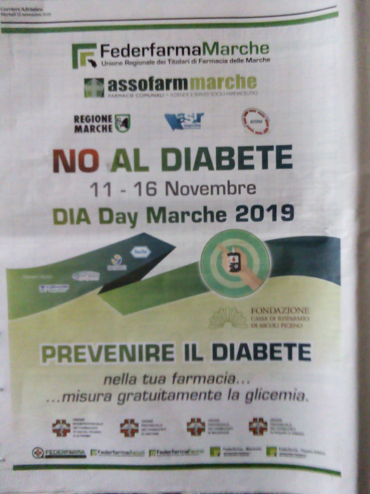 “No al Diabete” dall’11 al 16 novembre screening gratuito