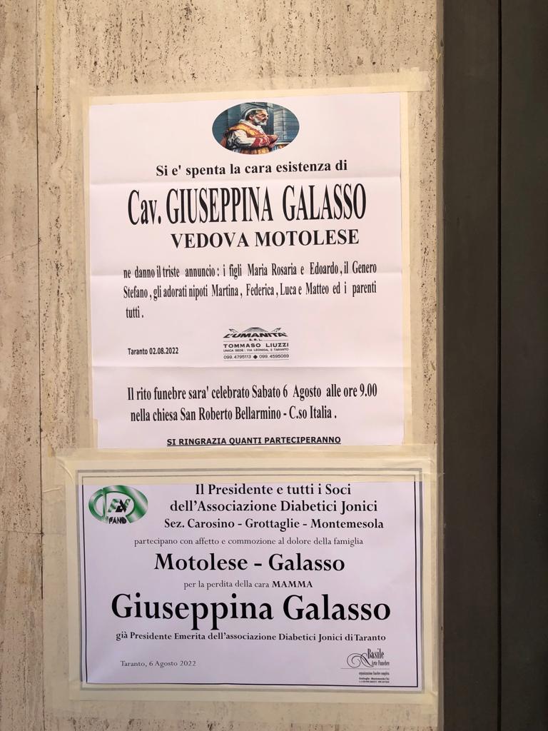 Un caro ed ultimo saluto alla nostra Giuseppina Galasso