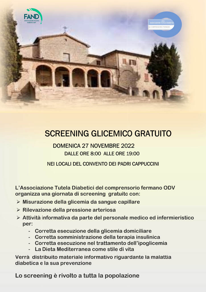 Screening nel Convento Padri Cappuccini 27 novembre 2022 – Associazione del Fermano